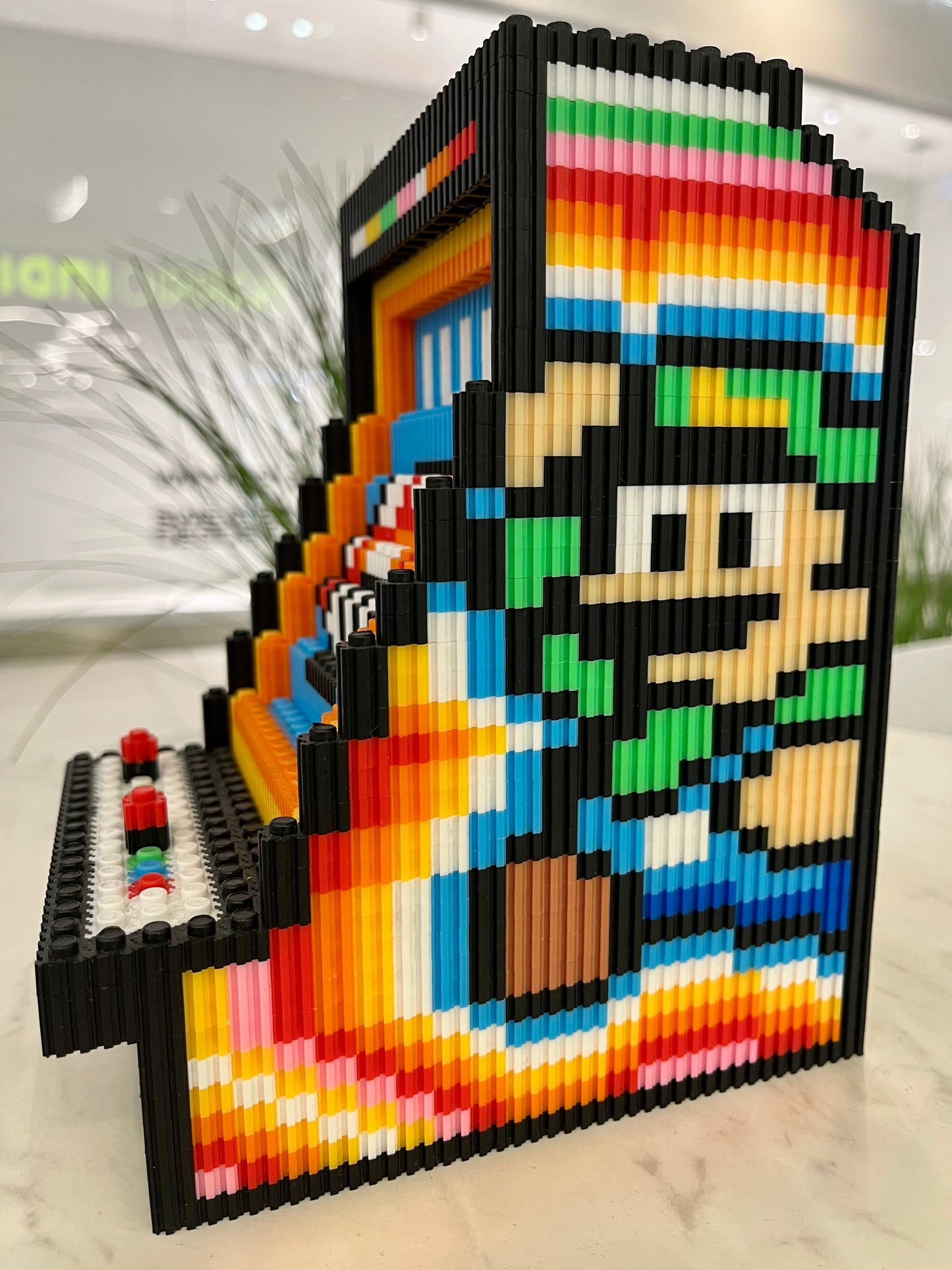 Figura pixel armable de máquina arcade de Mario Bros