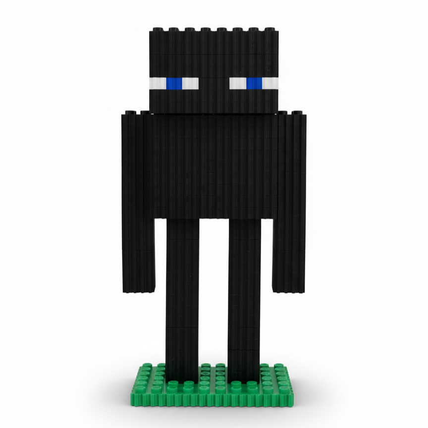 Figura pixel armable de Enderman de Minecraft