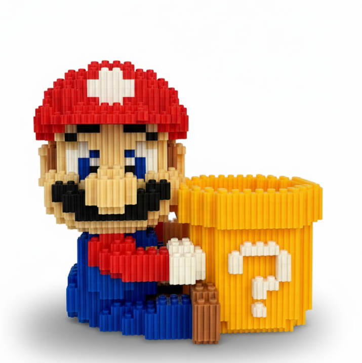Figura para armar pixel de Mario con tubería de Super Mario Bros