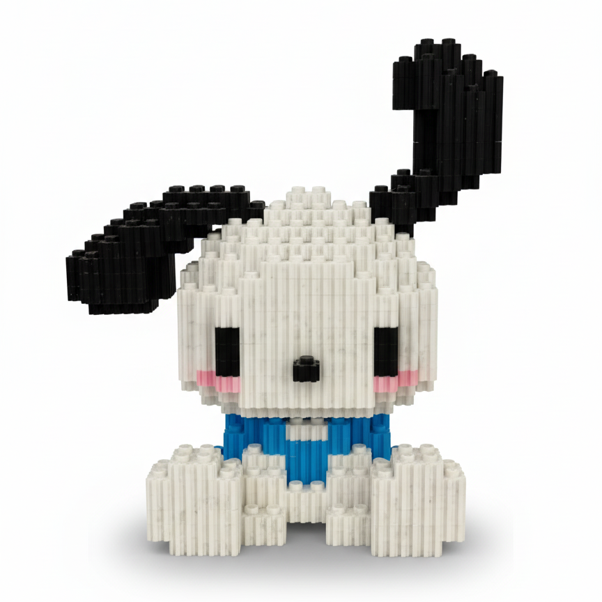 Figura pixel armable de Pochacco de Sanrio