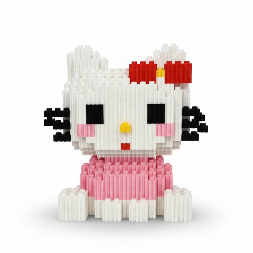 Figura pixel armable de Hello Kitty de Sanrio