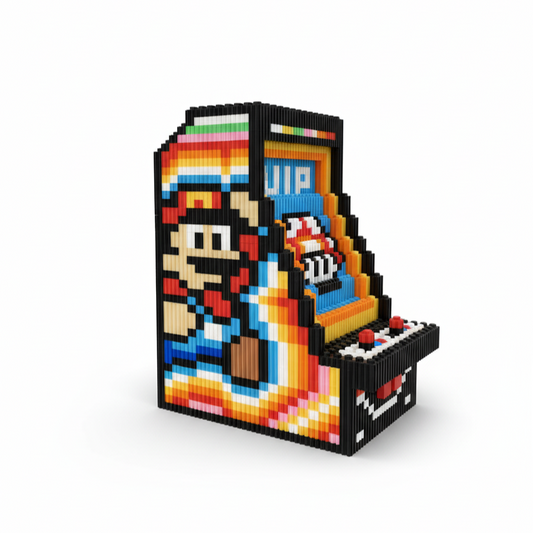 Figura pixel armable de máquina arcade de Mario Bros