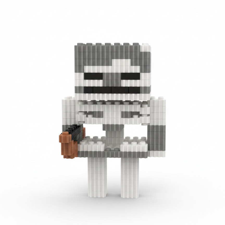 Figura pixel armable de Esqueleto de Minecraft
