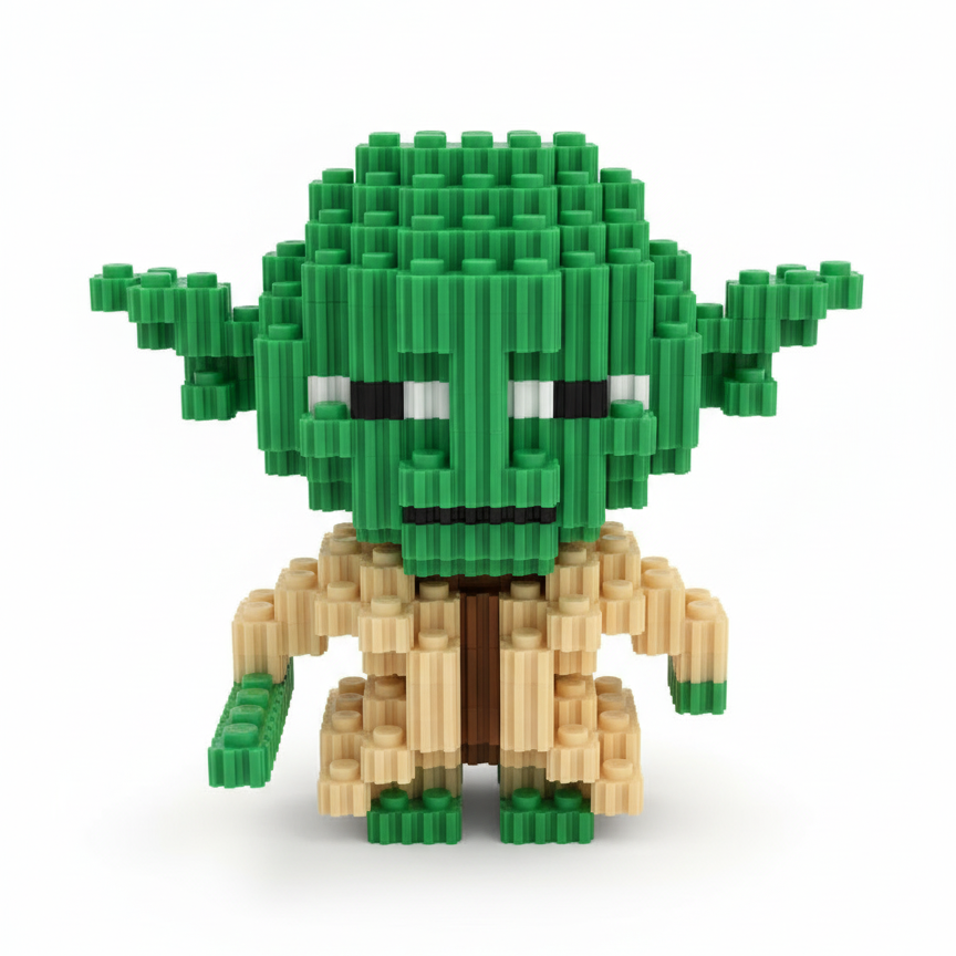 Figura pixel armable de Yoda de Star Wars