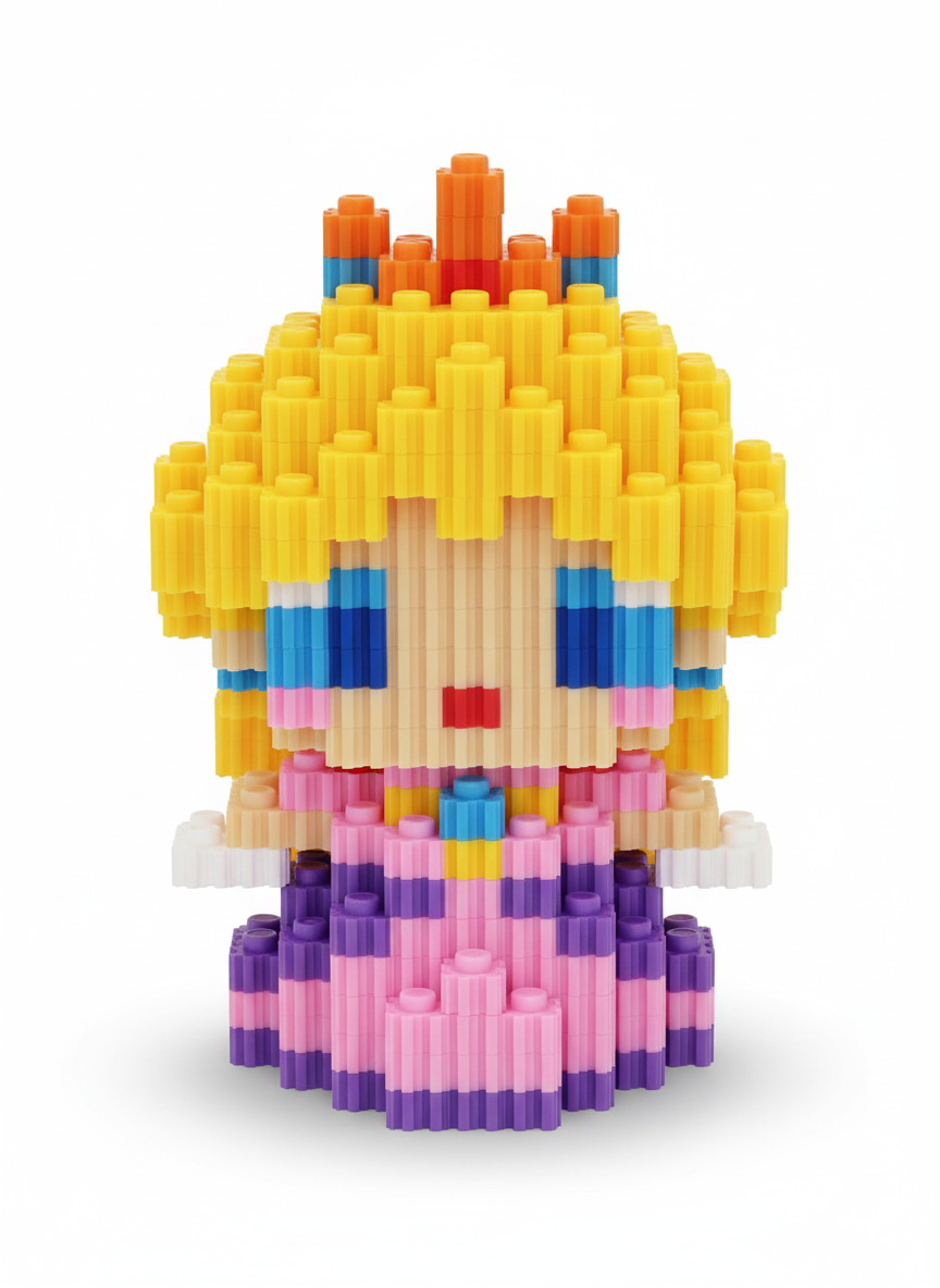 Figura para armar pixel Princesa Peach Super Mario Bros.
