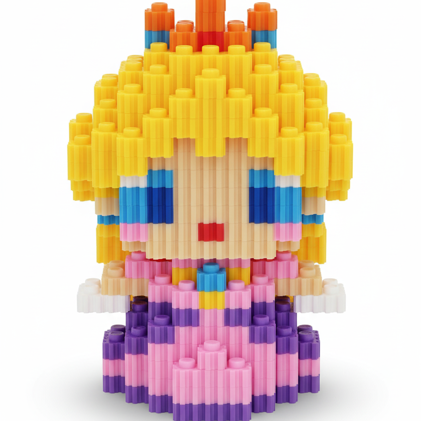 Figura para armar pixel Princesa Peach Super Mario Bros.