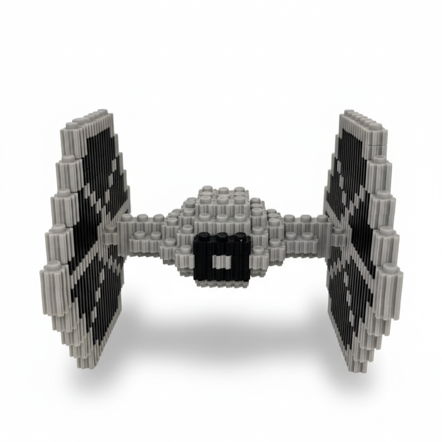 Figura pixel armable de Tie Fighter de Star Wars