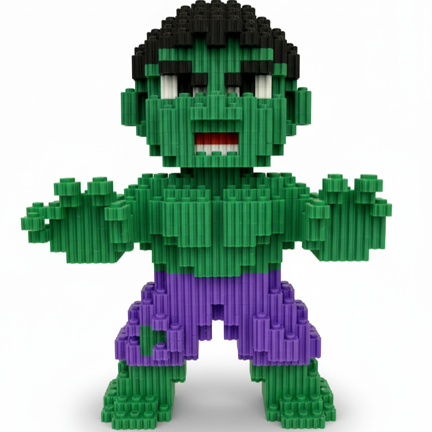 Figura pixel armable de Hulk