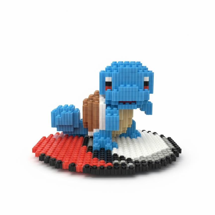 Figura para armar pixel Squartle con base Pokemon