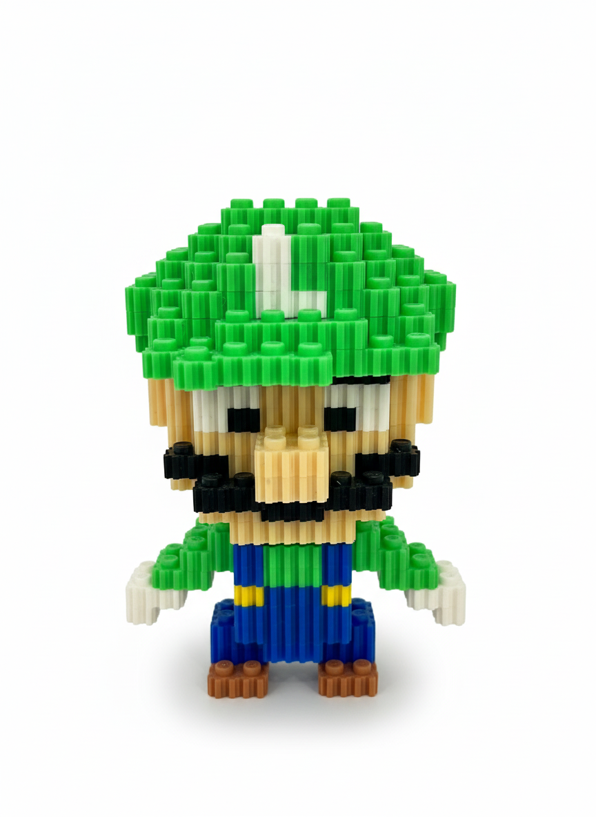 Figura pixel armable de Luigi de Mario Bros