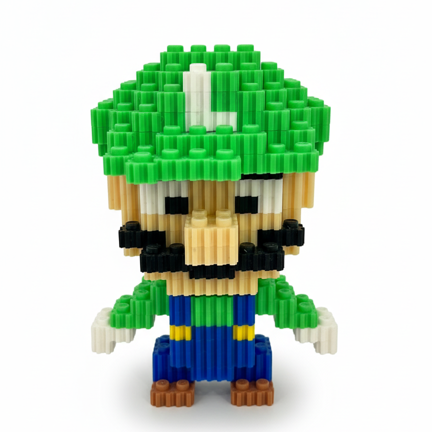 Figura pixel armable de Luigi de Mario Bros