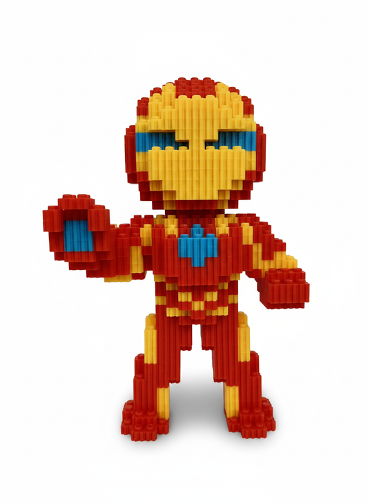 Figura pixel armable de Iron Man de Marvel