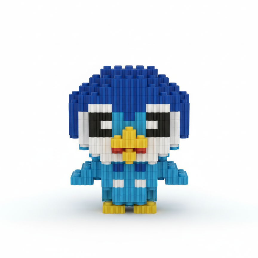 Figura pixel armable de Piplup de Pokémon