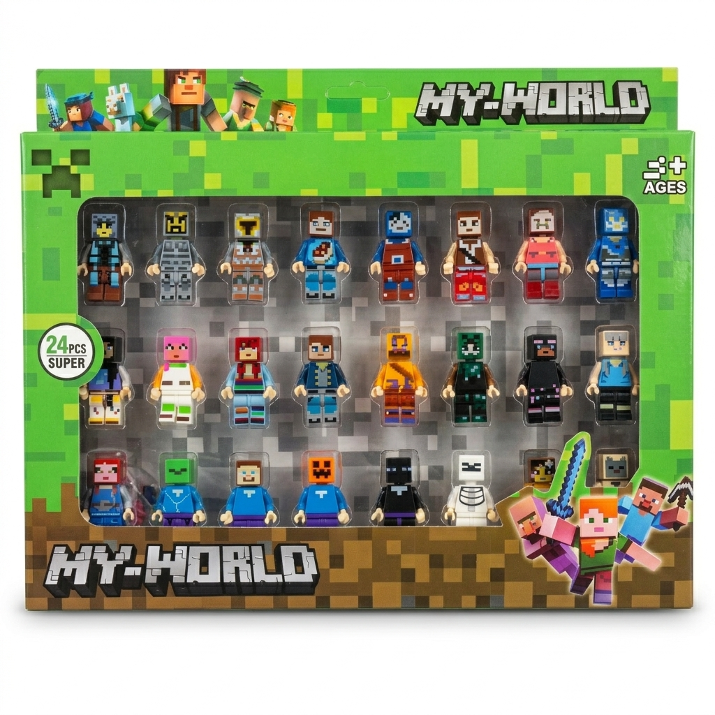 Set 24 mini figuras minecraft