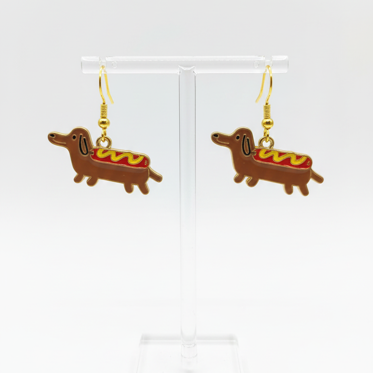 Aros Perro Salchicha – Diseño Hot Dog