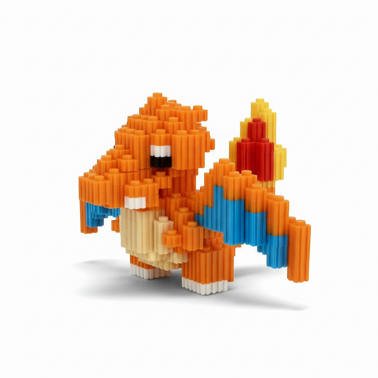 Figura pixel armable de Charizard de Pokémon