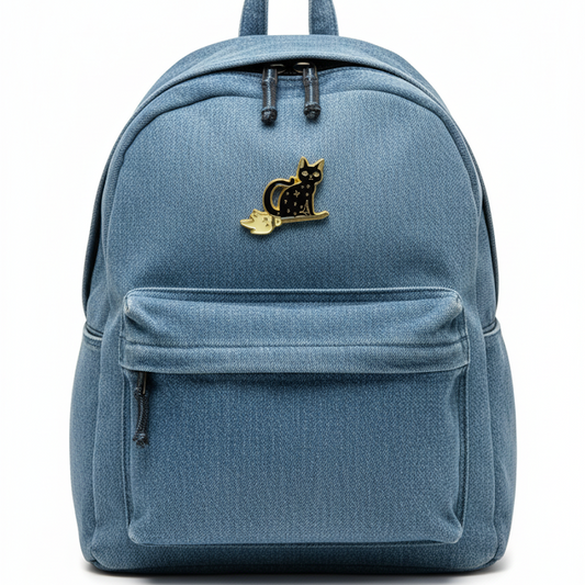 Pin Gato Mágico en Escoba - Fantasía