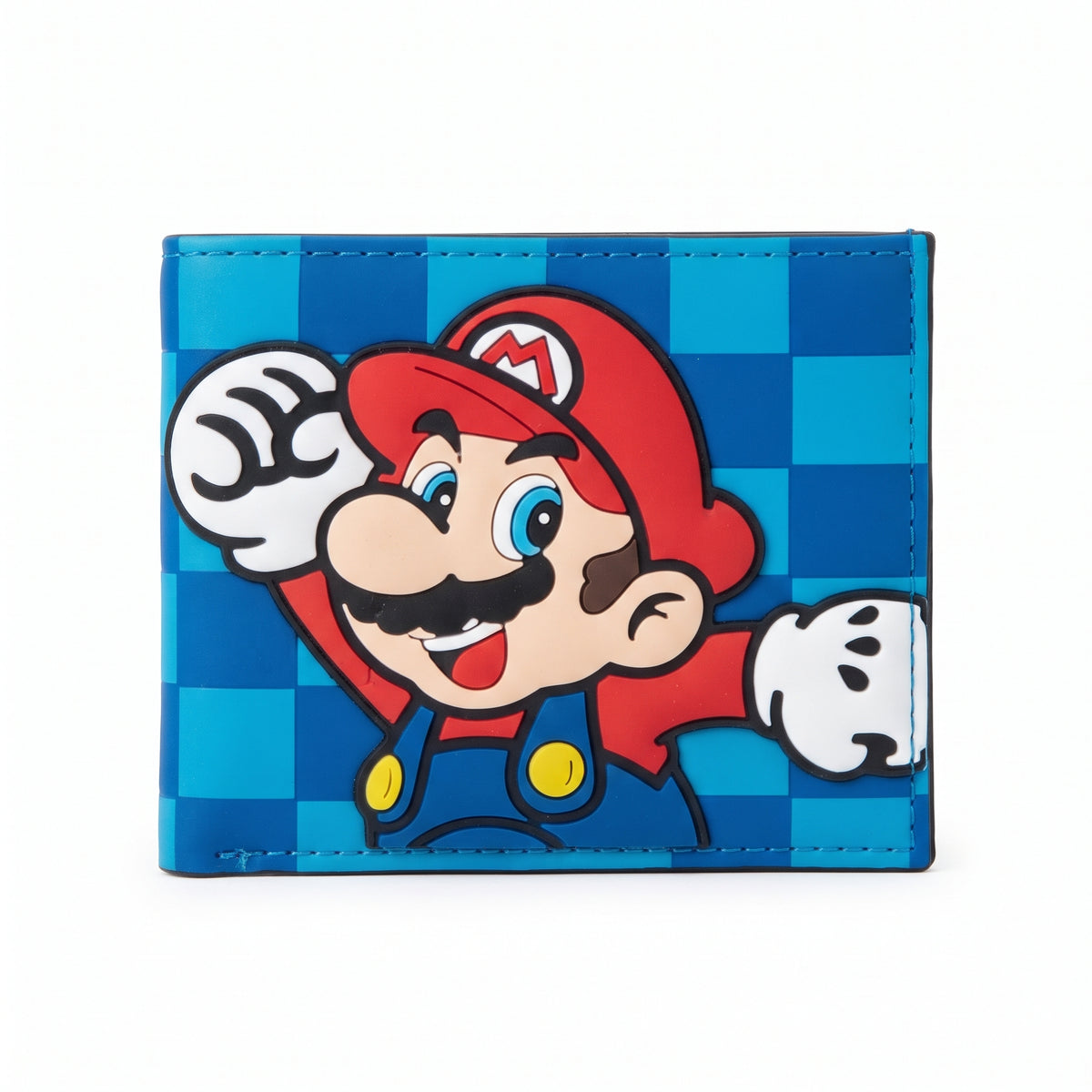 Billetera Super Mario Fondo Ajedrez Azul