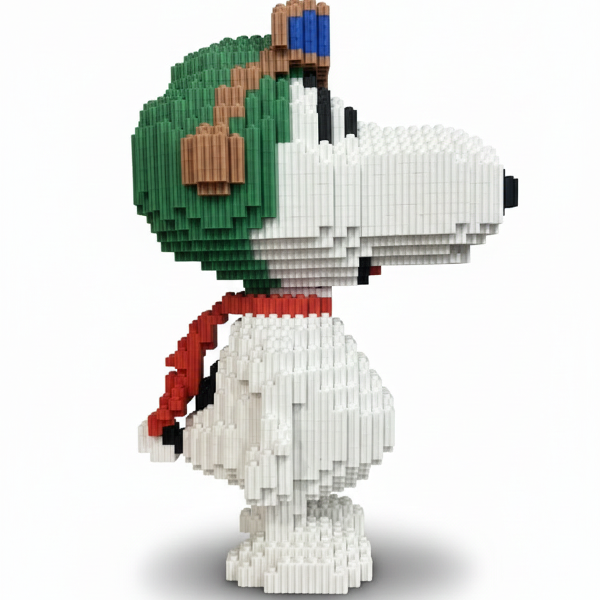 Figura pixel para Armar en 3D de Snoopy de Peanuts