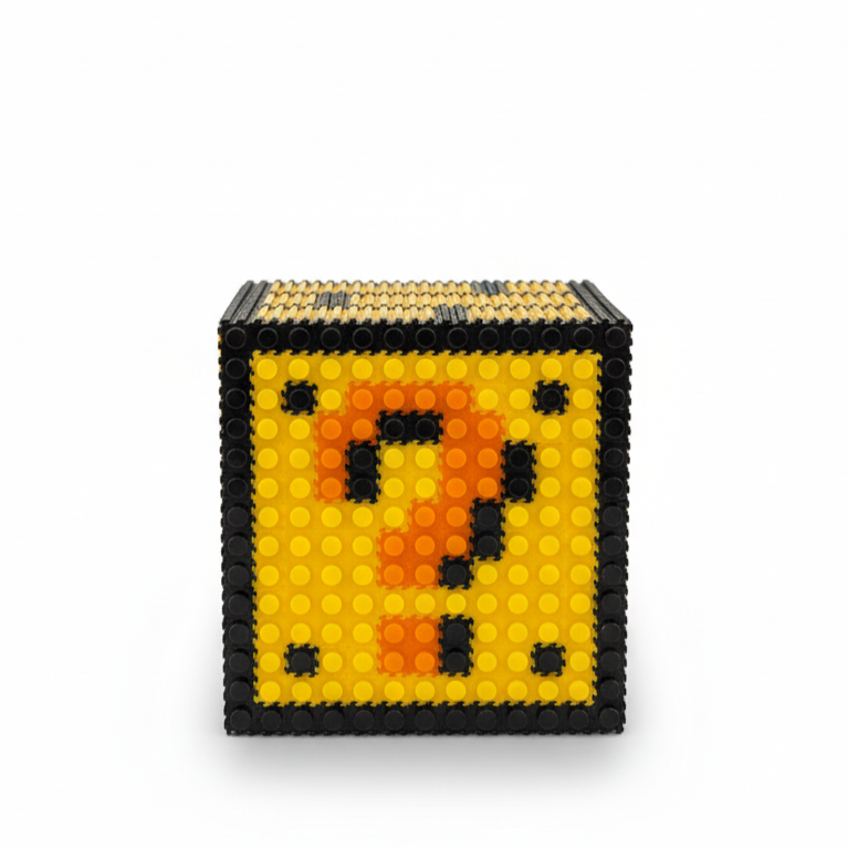 Figura armable pixel cubo de Super Mario Bros