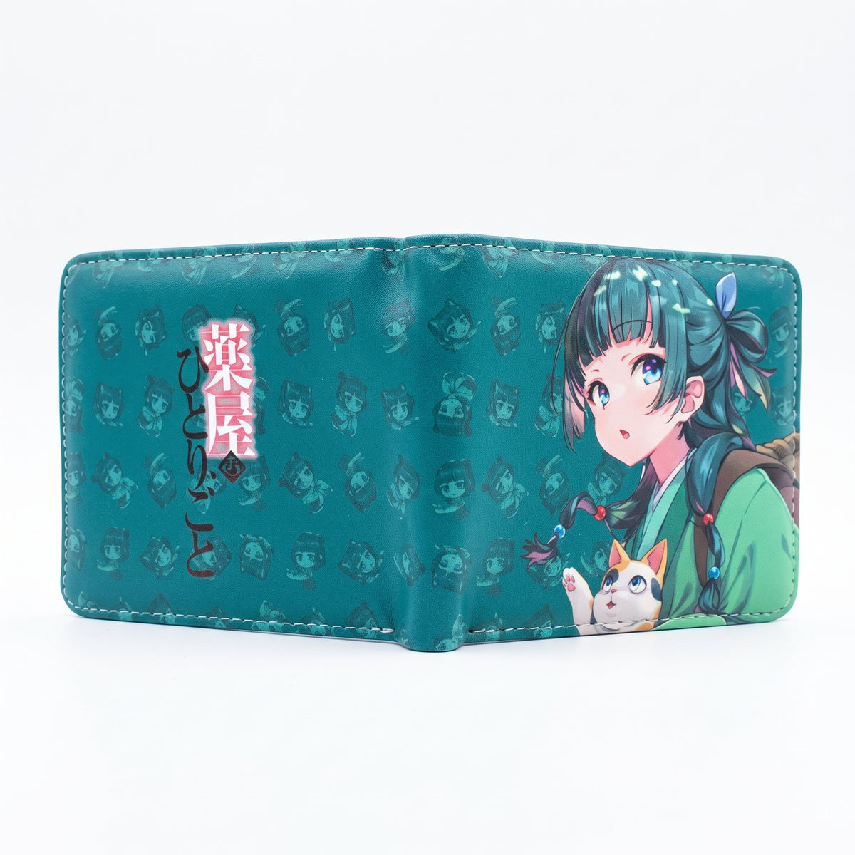 Billetera Los Diarios de la Boticaria - Maomao y Gatito Verde Esmeralda