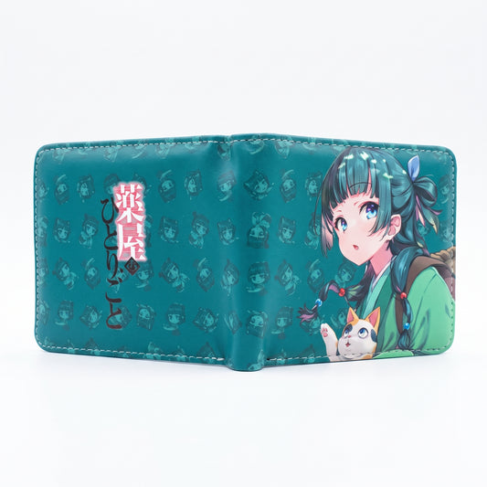 Billetera Los Diarios de la Boticaria - Maomao y Gatito Verde Esmeralda
