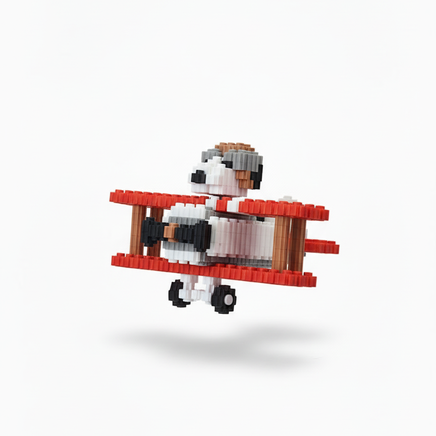 Figura Pixel 3D Snoopy en Avioneta - Peanuts