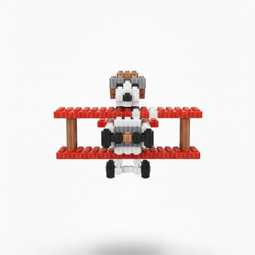Figura Pixel 3D Snoopy en Avioneta - Peanuts