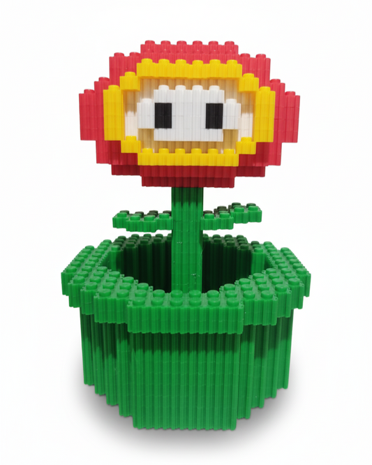 Figura para armar pixel Flor de Fuego de Super Mario Bros.