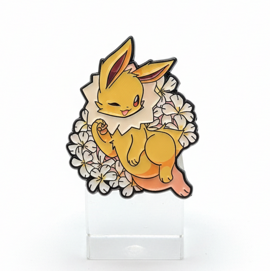 Pines de Pokémon sobre flores