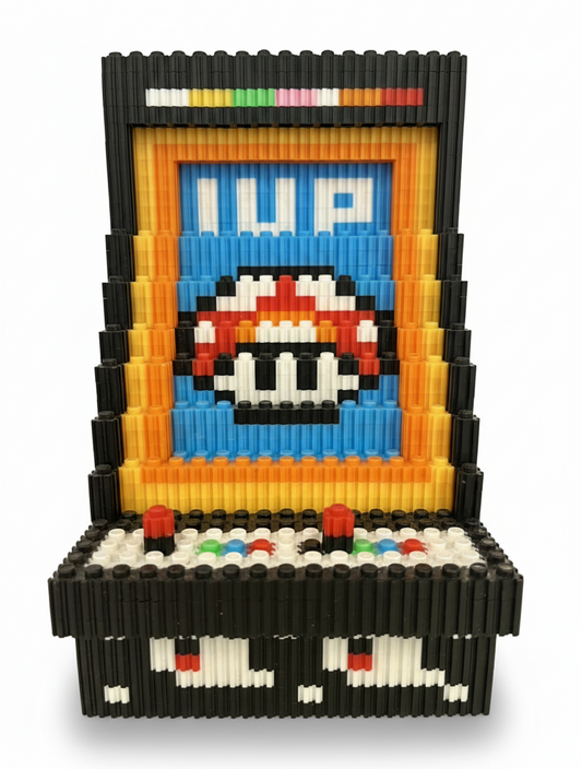 Figura pixel armable de máquina arcade de Mario Bros