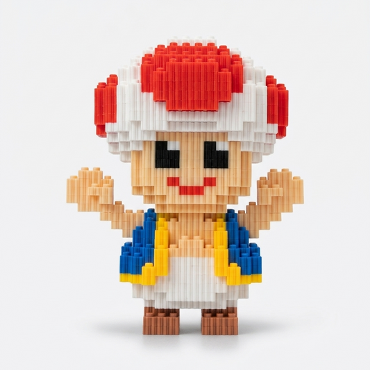 Figura Pixel Toad de Mario Bros