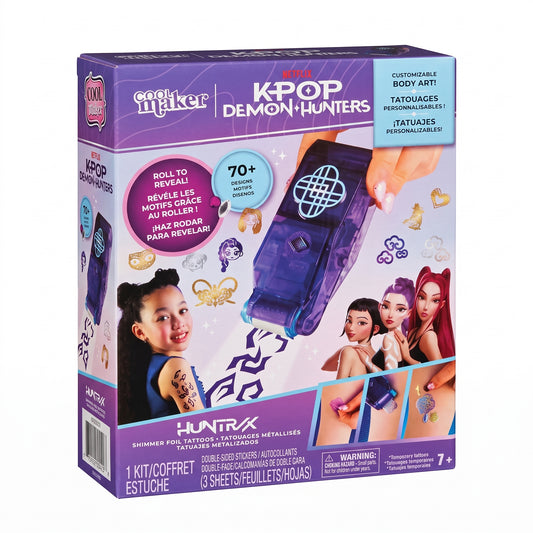 Brillo de Estrella Pop! Set de Tatuajes Metalizados Cool Maker K-Pop: Demon Hunters HUNTR/X