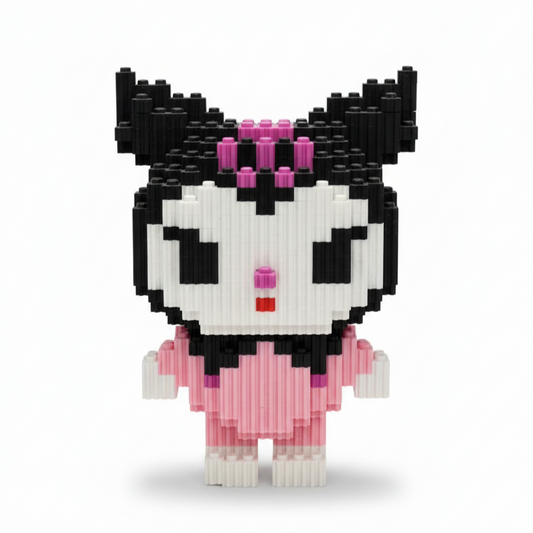 Figura pixel armable de Kuromi de Sanrio