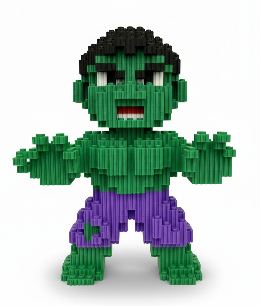 Figura pixel armable de Hulk