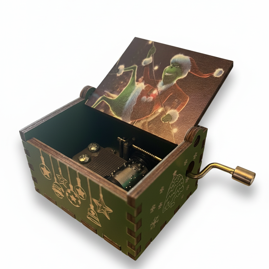 Caja musical navideña de El Grinch