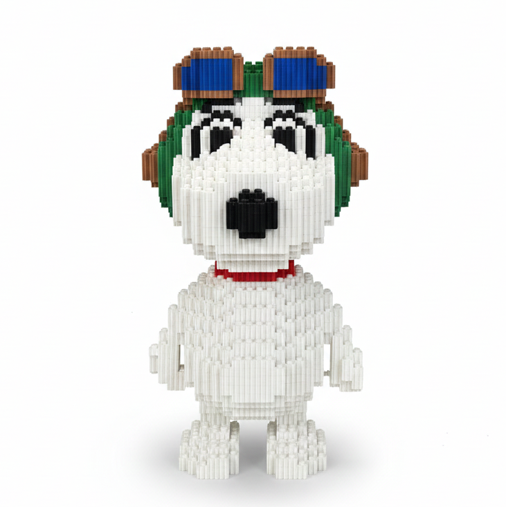 Figura pixel para Armar en 3D de Snoopy de Peanuts