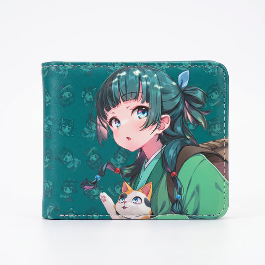 Billetera Los Diarios de la Boticaria - Maomao y Gatito Verde Esmeralda