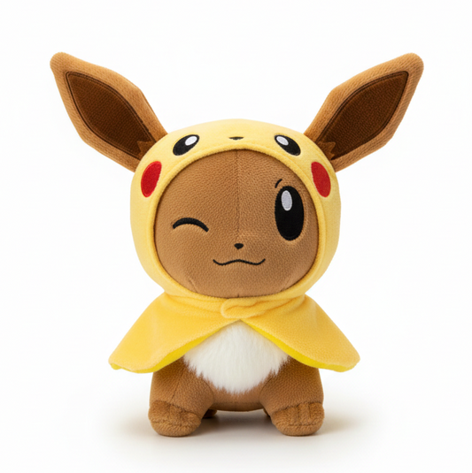 Peluche de Eevee con traje de Pikachu de Pokémon