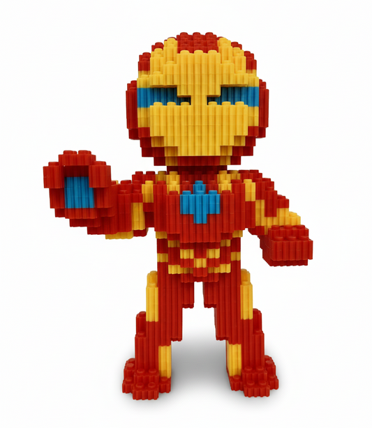 Figura pixel armable de Iron Man de Marvel