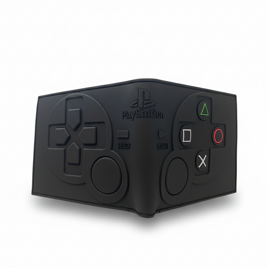 Billetera con diseño de control de PlayStation