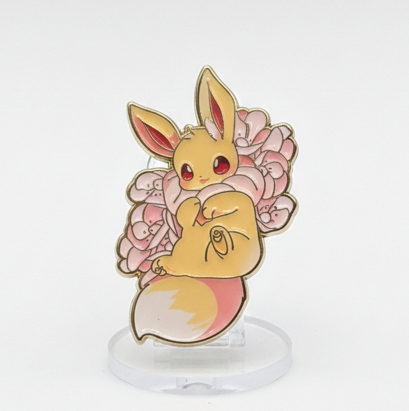 Pines de Pokémon sobre flores