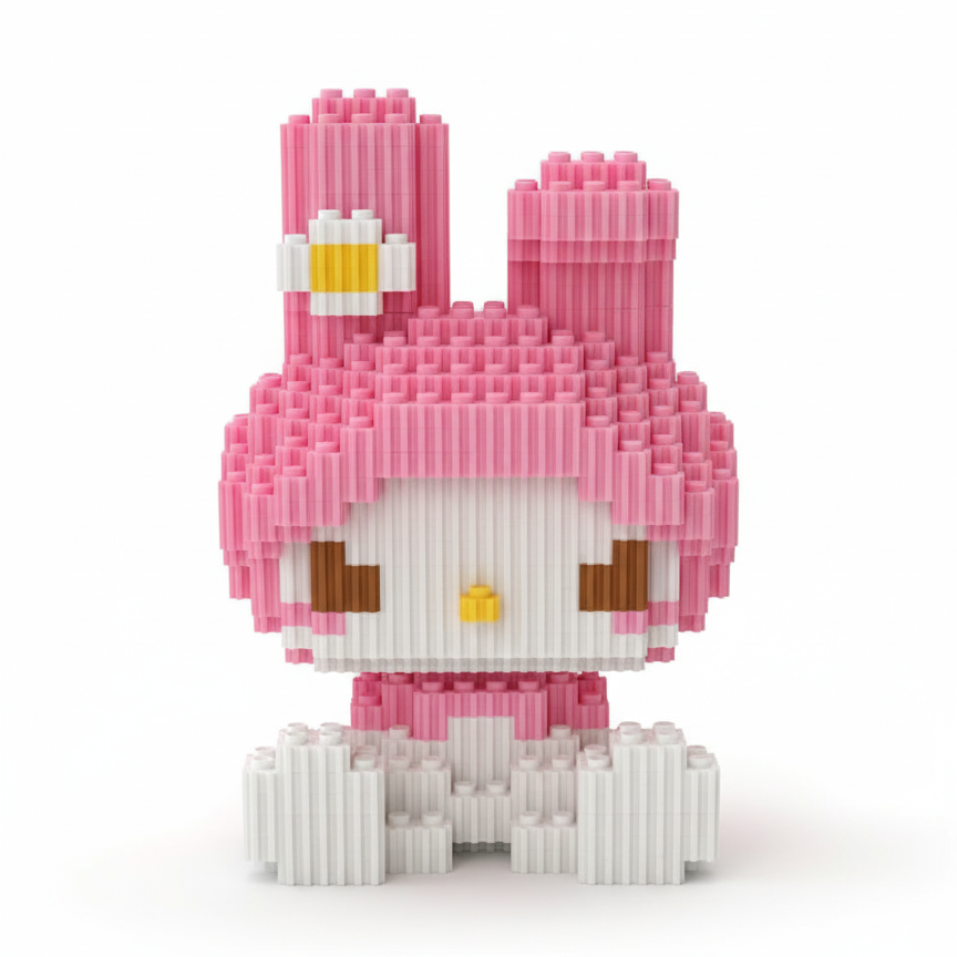 Figura pixel armable 3D de My Melody de Sanrio