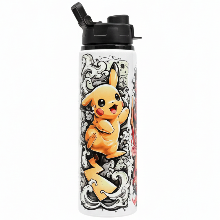 Botella de agua Pikachu, Charizard y Charmander de Pokémon
