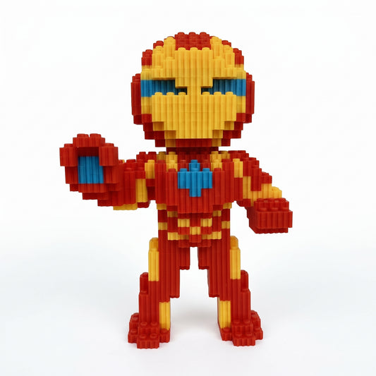 Figura pixel armable de Iron Man de Marvel