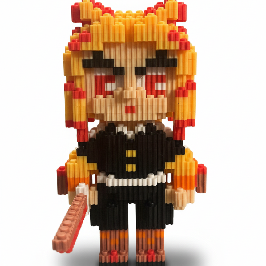 Figura pixel 3D Rengoku Demon Slayer