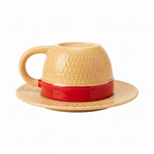Taza y Platito Sombrero de Paja Luffy