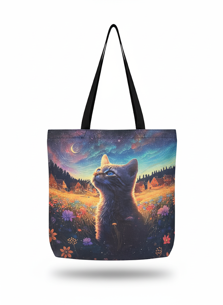 Bolso totebag Gato en Campo Florido